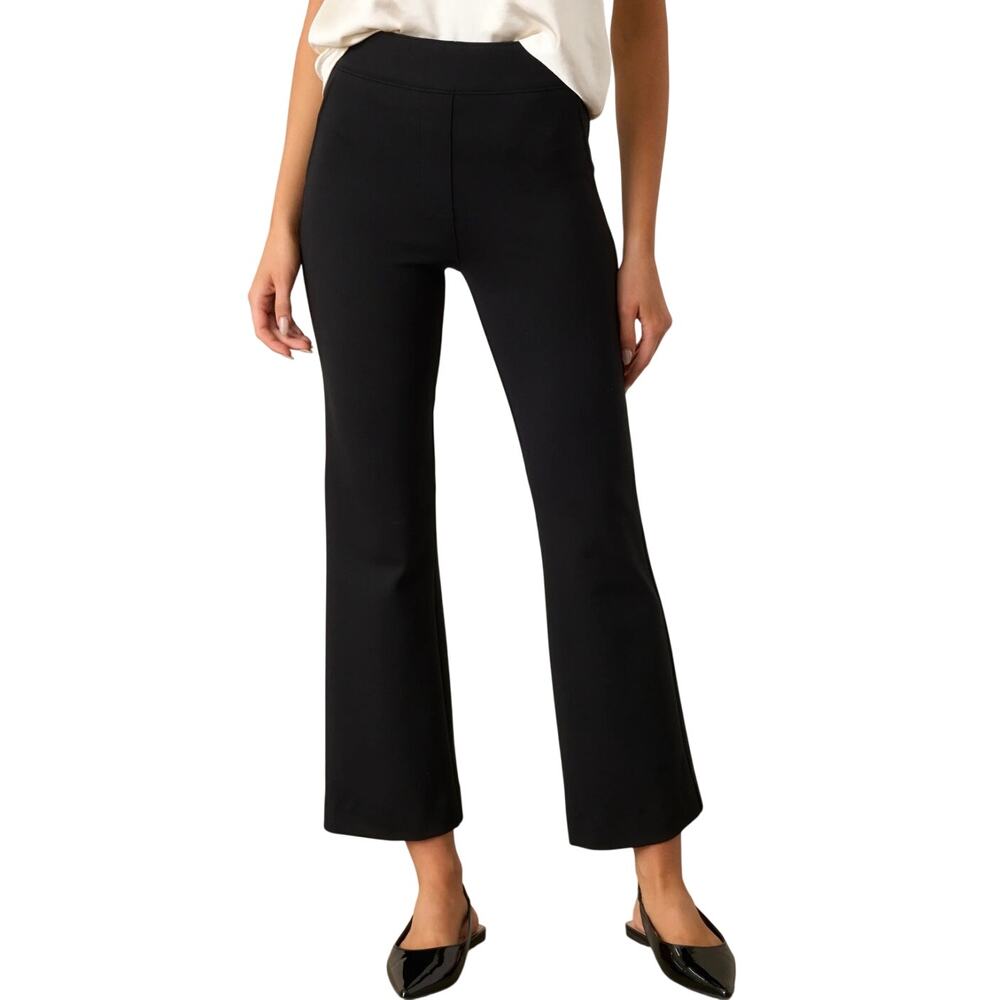Spanx Perfect Pant Kick Flare Black Pull On Ponte Smoothing High Rise NWOT Small